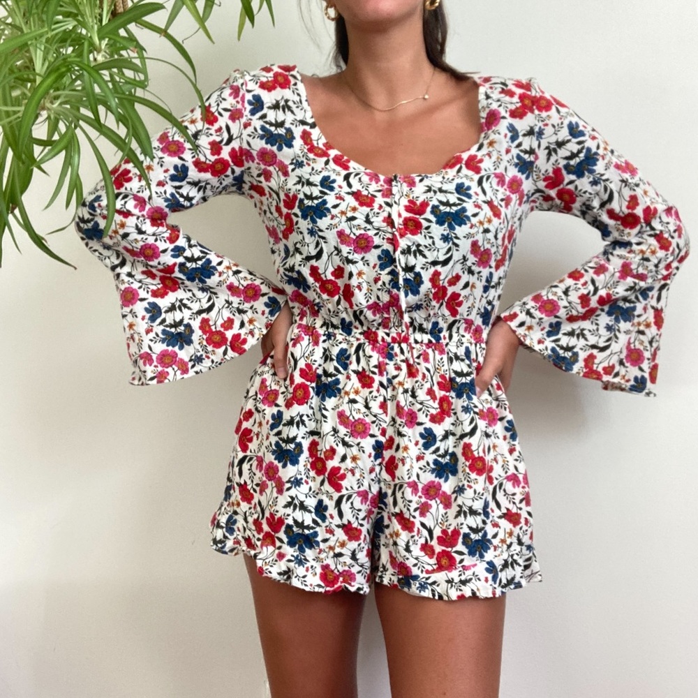 Long Sleeve Floral Romper